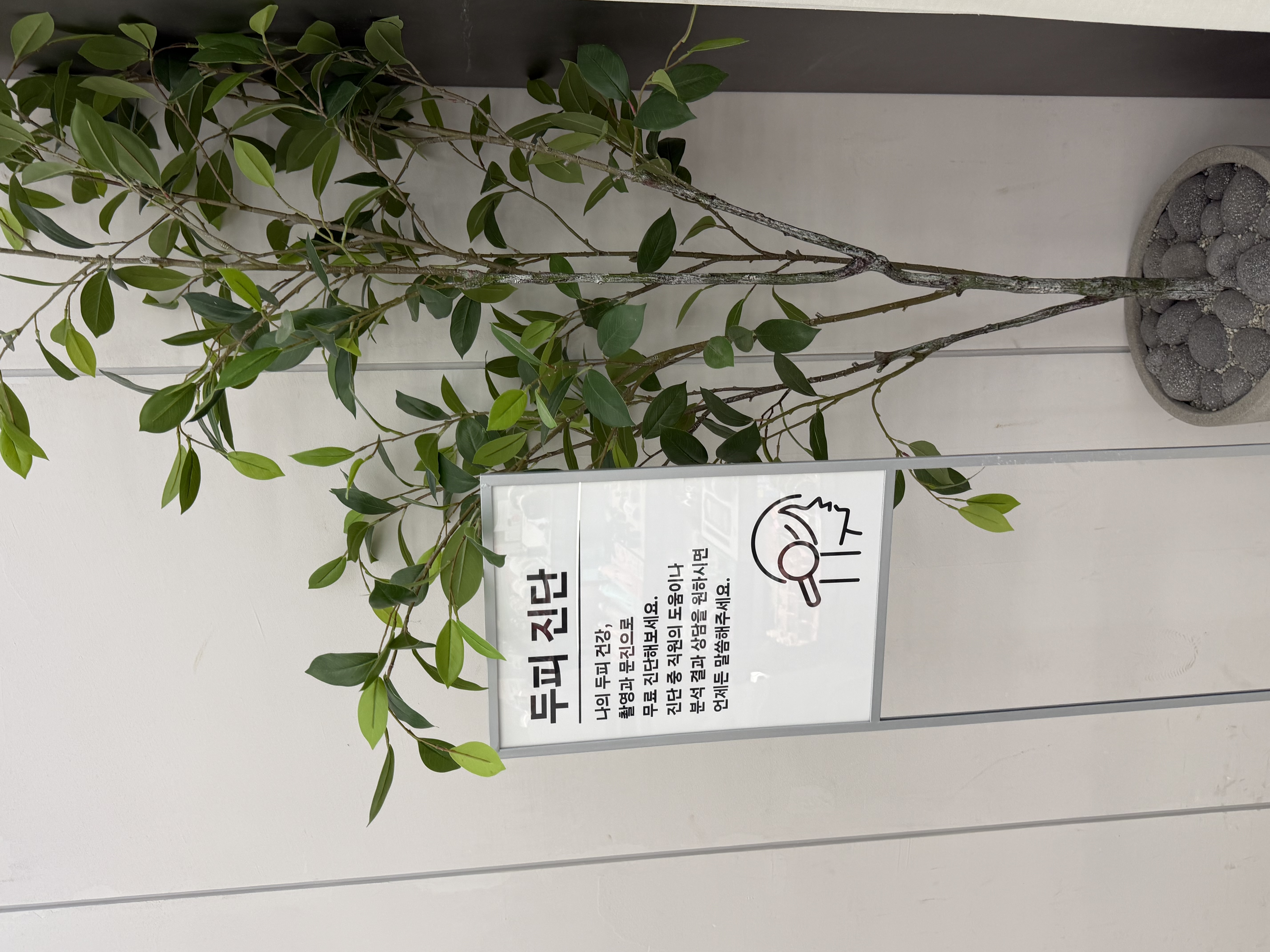 In-store scalp diagnosis sign for customer consultation
